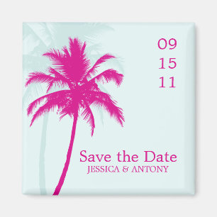 Palm Trees Wedding Save the Date or Favor Magneet