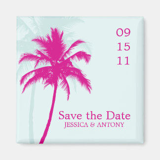 Palm Trees Wedding Save the Date or Favor Magneet