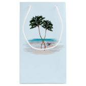 Palm Trees Wedding Welcome Paper Bags Klein Cadeauzakje (Achterkant)