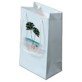 Palm Trees Wedding Welcome Paper Bags Klein Cadeauzakje (Achterkant Gekanteld)