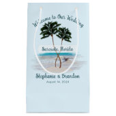 Palm Trees Wedding Welcome Paper Bags Klein Cadeauzakje (Voorkant)