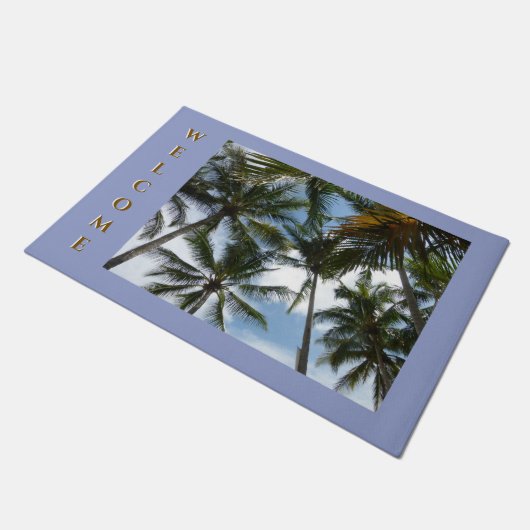 Palm Trees WELCOME Cust. Deurklep Deurmat (Schuin)