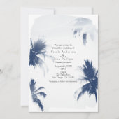Palm Trees White Beachy Chic Wedding Invitations Kaart (Voorkant)