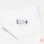 Palm Trees White Glamor Chic Modern Tropical Ronde Sticker (Envelop)