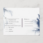 Palm Trees White Glamor Chic Modern Tropical RSVP Uitnodiging Briefkaart (Achterkant)