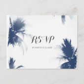 Palm Trees White Glamor Chic Modern Tropical RSVP Uitnodiging Briefkaart (Voorkant)