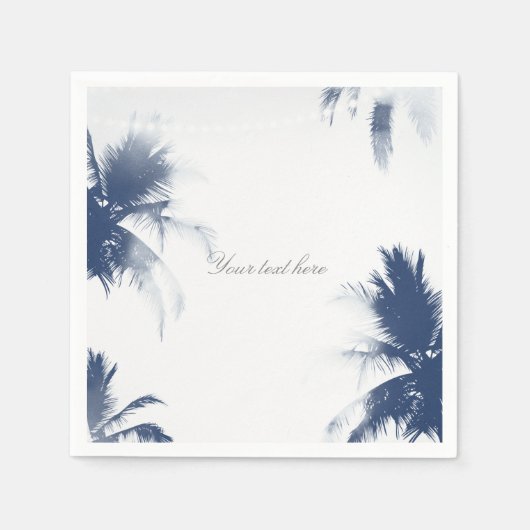 Palm Trees White Glamor Chic Modern Tropical Servet (Voorkant)