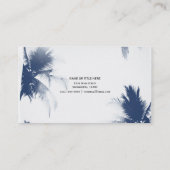Palm Trees White Glamor Chic Modern Tropical Visitekaartje (Achterkant)