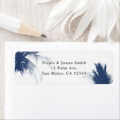 Palm Trees White Glamour Chic Modern Invitation Etiket (Insitu)