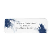 Palm Trees White Glamour Chic Modern Invitation Etiket (Voorkant)