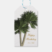 Palm Trees Wit Elegant Beach Wedding Gift Label Cadeaulabel (Voorkant)