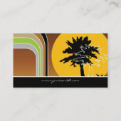 Palm Trepical Retro Beach Sunset Stripes Mod Visitekaartje (Achterkant)