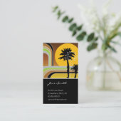 Palm Trepical Retro Beach Sunset Stripes Mod Visitekaartje (Staand voorkant)