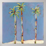 Palm Trio-Poster Poster<br><div class="desc">een trio van in acryl gesmolten palmen op houten plaat</div>