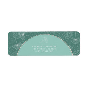 Palm Tropical Aqua Seashell Beach Wedding Etiket