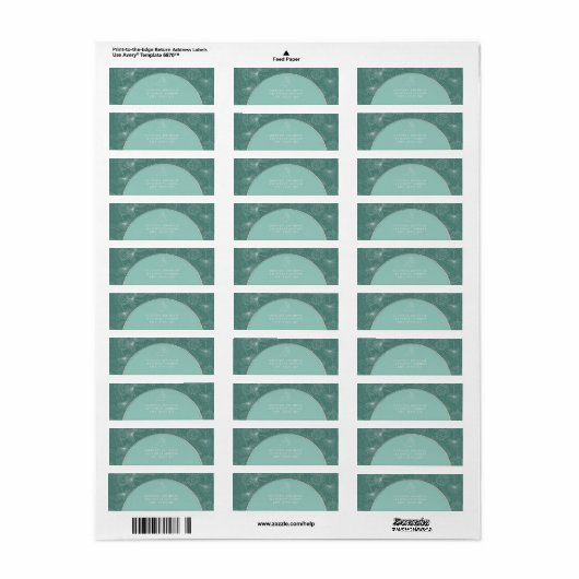 Palm Tropical Aqua Seashell Beach Wedding Etiket (Full Sheet)