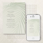 Palm Tropical Beach Destination Wedding Kaart