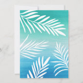 Palm Tropical Blue Ombre Sweet 16 Pool Party Kaart (Achterkant)