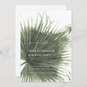 Palm Tropical Botanical Leaf Wedding Invitation Kaart (Voorkant / Achterkant)