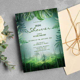 Palm Tropical Floral Green Beach Vrijgezellenfeest Kaart