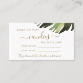 Palm Tropical Hoeveel Snoepjes Douche Game Card Plaatskaartje (Voorkant)