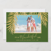 Palm Tropical kerstfoto Feestdagenkaart (Voorkant)