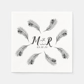 Palm Tropical Leaf Ring Wedding Logo Servet (Voorkant)