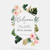 Palm Tropical Vrijgezellenfeest Acryl Welkomstbord Bord (Hoek)