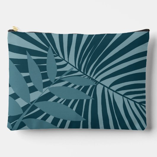 Palm & tropisch blad abstract in blauw groen grijs etui (Voorkant)