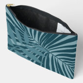 Palm & tropisch blad abstract in blauw groen grijs etui (Open)