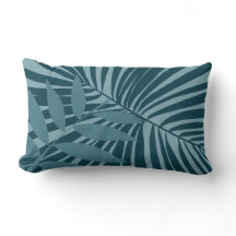 Palm & tropisch blad abstract in blauw groen grijs
