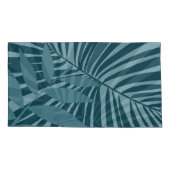 Palm & tropisch blad abstract in blauw groen grijs kussensloop (Achterkant-Links)