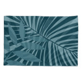 Palm & tropisch blad abstract in blauw groen grijs kussensloop (Achterkant-Links)