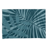 Palm & tropisch blad abstract in blauw groen grijs kussensloop (Voorkant-Rechts)