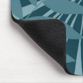 Palm & tropisch blad abstract in blauw groen grijs muismat (Hoek)