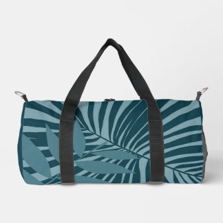 Palm & tropisch blad abstract in blauw groen grijs plunjezak