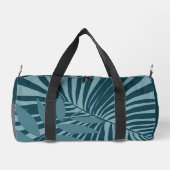 Palm & tropisch blad abstract in blauw groen grijs plunjezak (Achterkant)