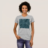 Palm & tropisch blad abstract in blauw groen grijs t-shirt (Voorkant volledig)