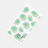 Palm Tropisch blad Trouwlogo Groen Servet (Hoek)