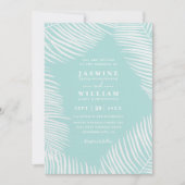 Palm Tropisch Strand Elegant Chic QR Code Trouwen Kaart (Voorkant)