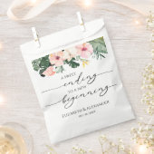 Palm tropisch | Sweet Ending Nieuw Begin Bruiloft Bedankzakje (Geknipt)