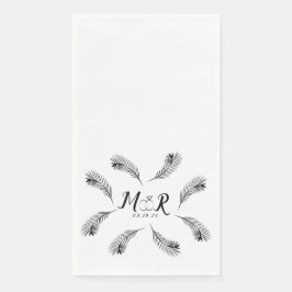 Palm Tropische Blad Ring Trouw Logo Servet