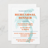 Palm Typography Rehearsal Dinner Invitations Kaart (Voorkant / Achterkant)