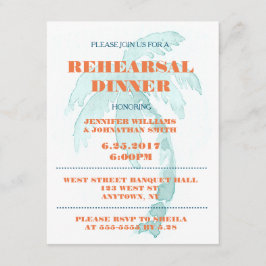 Palm Typography Rehearsal Dinner Invitations Kaart