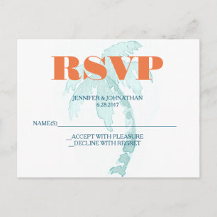 Palm Typography Wedding RSVP Kaarten