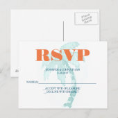 Palm Typography Wedding RSVP Kaarten (Voorkant / Achterkant)
