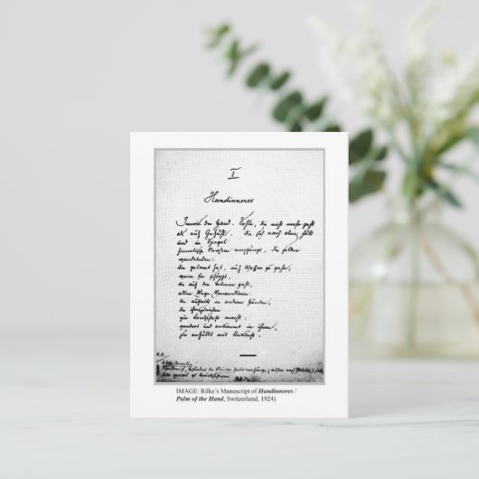 PALM VAN DE HAND BRIEFKAART (Staand voorkant)