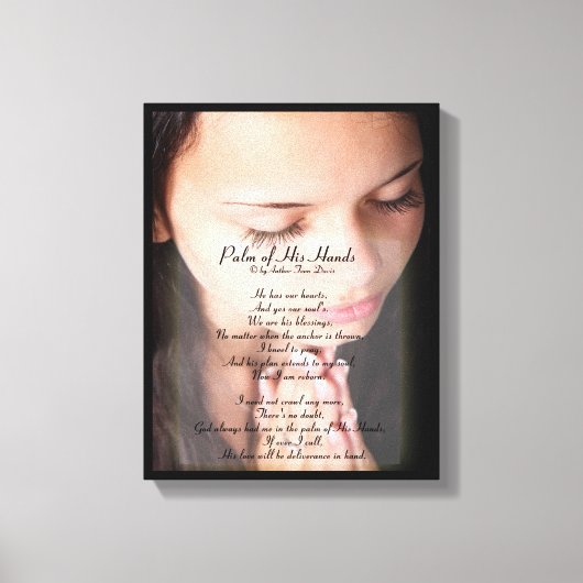 Palm van zijn handen GEDICHT 4 CANVAS CANVAS PRINT (Voorkant)