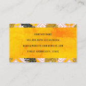 Palm Verlaat Geometrisch Patroon | Oranje textuur Visitekaartje (Achterkant)