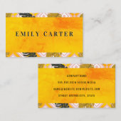 Palm Verlaat Geometrisch Patroon | Oranje textuur Visitekaartje (Voorkant / Achterkant)